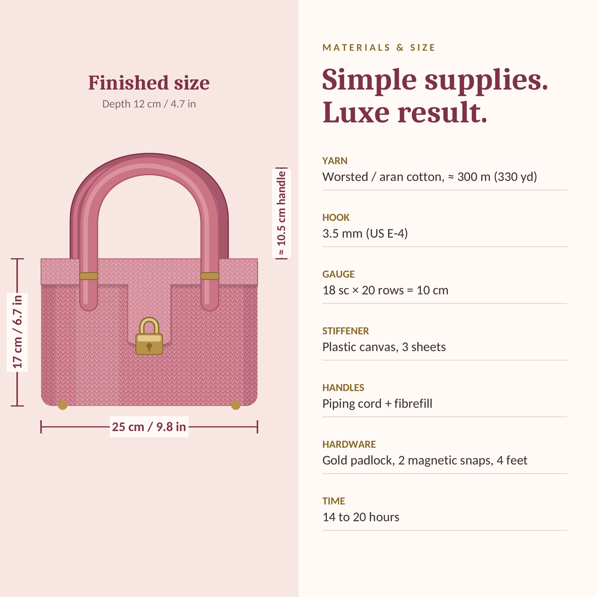 The Maison Bag Crochet Pattern | Structured Top-Handle Handbag PDF (Instant Download)